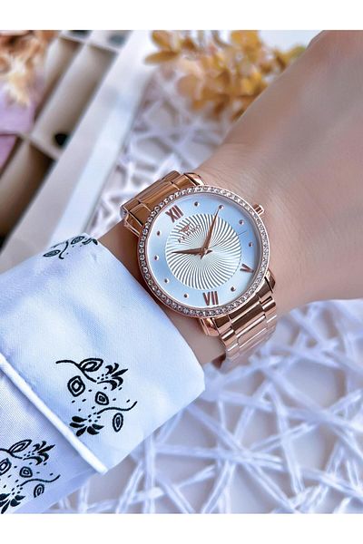 FERRO 3 Atm Water Resistant Rose Gold Steel Band Special Design Women's Wristwatch - BFL2126AWT-C