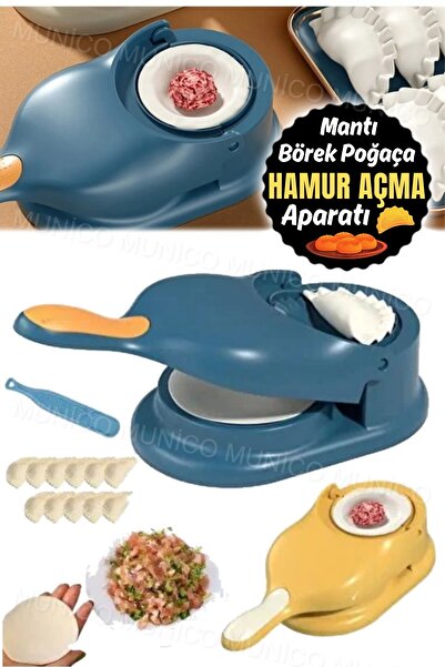 Munico 2 İn 1 Hamur Açıcı Hamur Presleme Mantı Börek Poğaça Hamur Açma Ve Rav...
