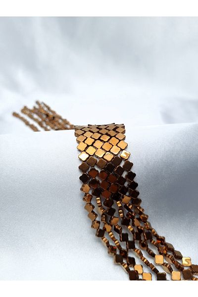 Yüksel Boncuk 6 mm Clover Hematite - Van Cleef Bronze Natural Stone Array