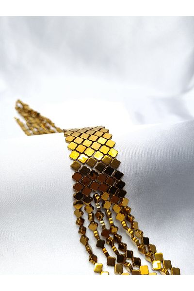Yüksel Boncuk 6 mm Clover Hematite - Σειρά Χρυσή Φυσική Πέτρα