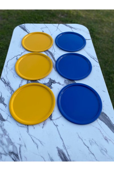 Mira züccaciye Special 6-Piece Metal Single Serving Tea, Coffee, and Pastry Presentation Tray