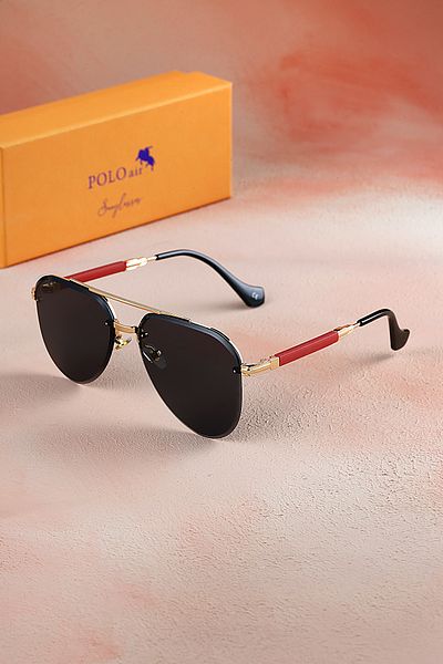 Polo Air Men's Sunglasses - UV400 Protection, Crystal Black PLG-2083C5