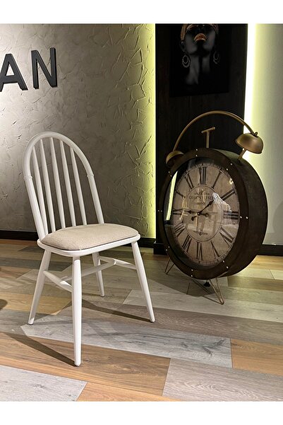 METSAN AKSESUAR Ada Sandalye Beyaz Ahşap Sandalye