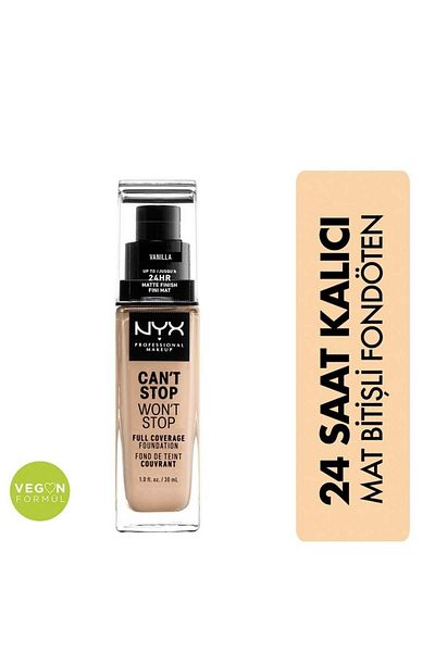NYX كريم أساس احترافي من الفانيليا يدوم 24 ساعة - لا تتوقف ولا تتوقف