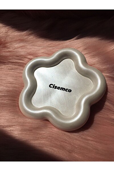 Çisem Dekoratif Çiçek Şeklinde Sedefli Beton Tabak Biblo Takı Tabağı Mum Tabağı Organizer Tütsülük Mumluk