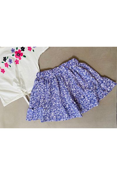 SANTRALBEBE Floral Patterned Skirt Set for Girl