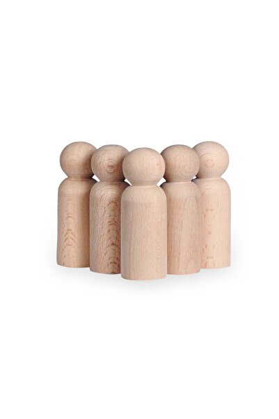 ALGWOOD Ahşap Peg Bebek 12li Boyama Seti -Boya Fırça Dahil-502412