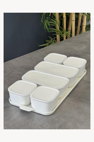 Doğudeko Nora Collection - 7 Piece Silicone Porcelain Breakfast Set