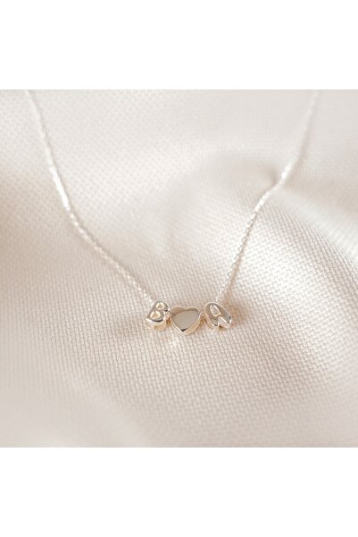 MARKET OF UNİVERSE 925 Ayar Gümüş Balon Model Minimal 2 Harfli Kalpli Sevgili...