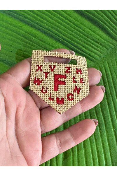 Gönülden Tasarım 6x5 cm Crveno slamnato slovo F - Aksesoar za odeću koji se g...