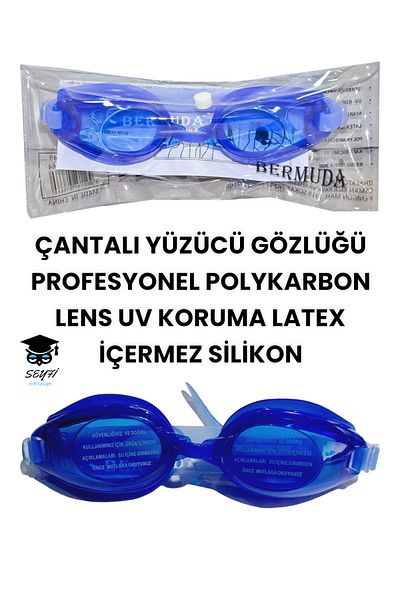 SEYFİKİRTASİYE Professional Polycarbonate Lens - UV Protected, Latex Free Silicone Swimming Goggles