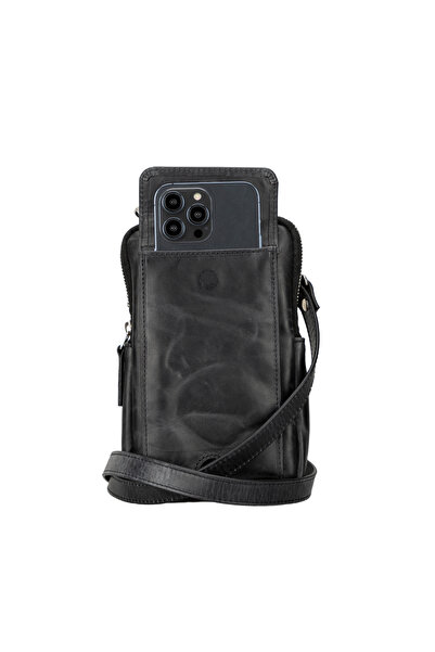 Lev Leather Hakiki Deri Erkek Cüzdan Çanta Askılı, Telefon Bölmeli, Kart ve P...