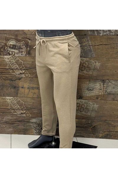 AYŞENUR YAPAKÇI Men's Slim Fit Grizzled Elastic Waist Double Leg Sweatpants - Trouser Look