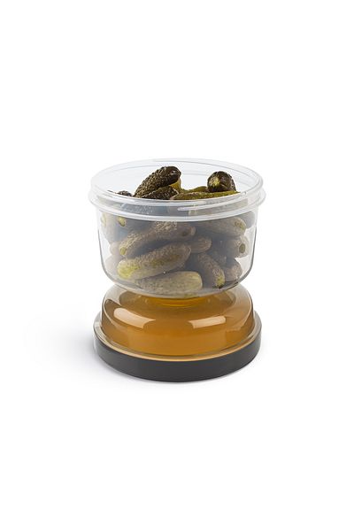 Ecolux 02 1391 Hourglass Olive Bowl with Strainer - Transparent Olive Pickle Storage Container