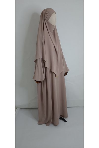 erasra class Beige Colored FERACE and ABAYA Souffle Set