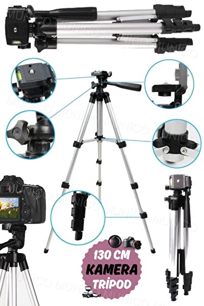 Munico Seyahat Fotoğrafçılığı Kamera Tripod 130 Cm Saklama Çantası ile Telefo...