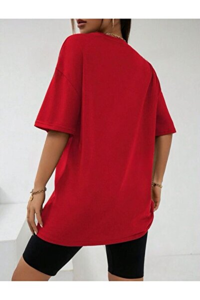 khufu NEWYORK Printed - RED Oversize Comfortable T-shirt