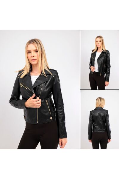 MALVİNEYU İtalyan Stil 100/100  Kuzu Derısı Gold Aksesuar Malvıneyu