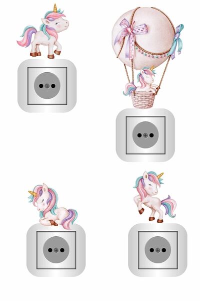 Kt Grup 4'lü Unicorn Priz Sticker Seti