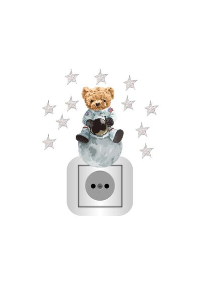 Kt Grup Astronot Ayıcık Ve Yıldızlar Priz Sticker Seti