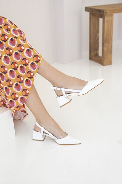 STRASWANS Roy Women's Leather Heeled Shoes White