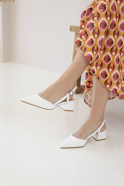 STRASWANS Roy Women's Leather Heeled Shoes White