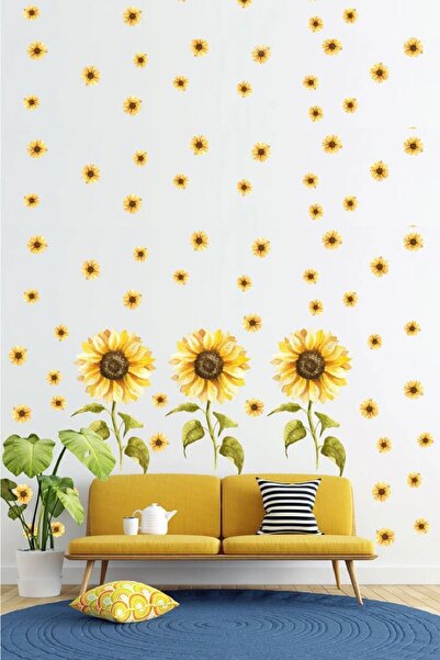 Kt Grup Ferahlatıcı Yaz Çiçekleri 100 Adet Xxl Modern Duvar Sticker Seti