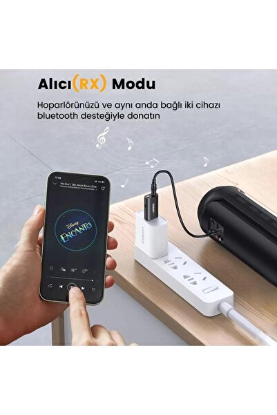 Ugreen Bluetooth 5.1 3.5mm Aux Alıcı Verici Bluetooth Adaptörü