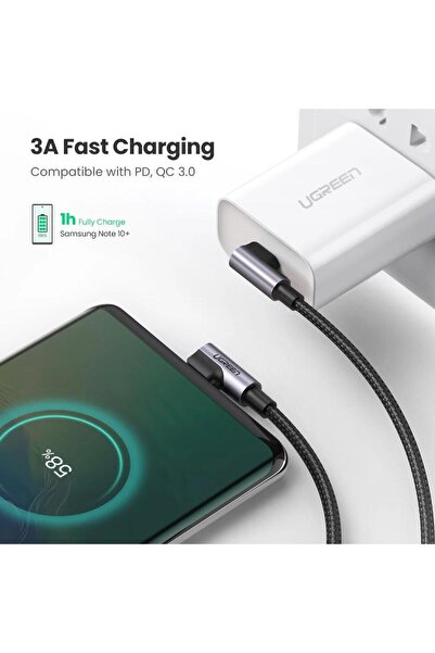 Ugreen 90 Derece Type-c To Type-c 60w Data Ve Şarj Kablosu 2 Metre