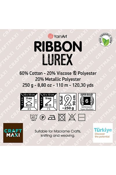 Yarnart Ribbon Lurex - Lurex, Accesoriu Ață de tricotat manual Albastru închis-731