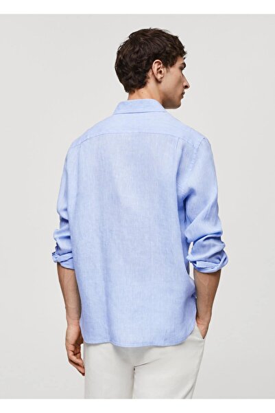 MANGO Man Klasik Kesim %100 Keten Gömlek