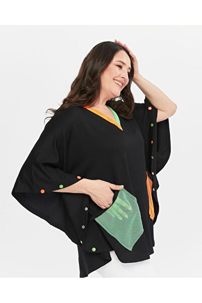 Esina Women's Viscose V-Neck Cape Blouse