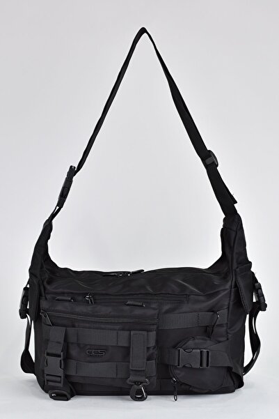 ELATAE حقيبة ساعي باراشوت متعددة الأقسام للجنسين باللون الأسود 31433