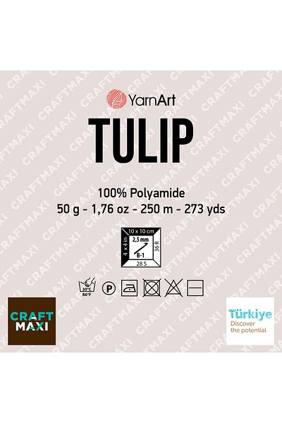 Yarnart Tulip - Ață de dantelă strălucitoare Off-White-402