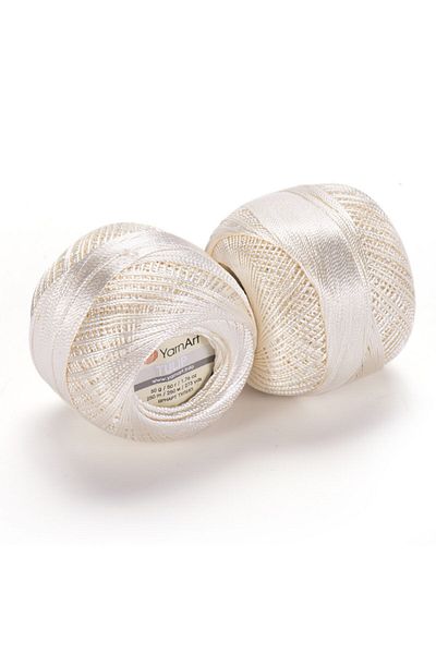 Yarnart Tulip - Ață de dantelă strălucitoare Off-White-402