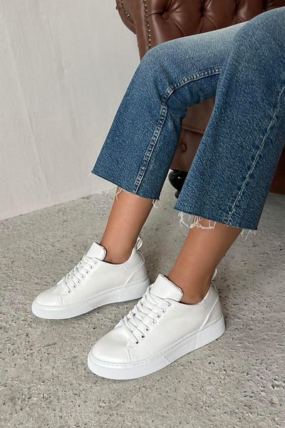 STRASWANS Papel Women's Leather Sneakers White