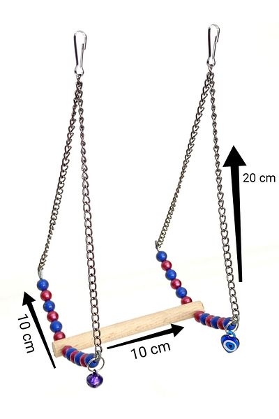Alice Swing Perch Bird Toy with Fan and Colorful Bell for Lovebirds and Budgies