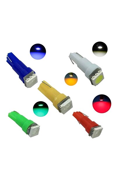 Asegaraj T5 5050 Led Oto Kilometre Kadran Ambians Aydınlatma Ampülü Kırmızı 10 Adet