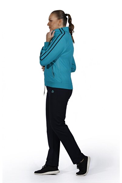 SOCCER Women's Petrol Blue Large Size Pocket Tracksuit Set 21263