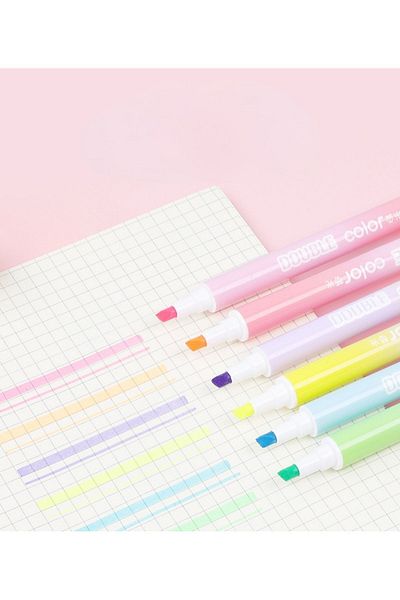 Bold Grup Double Color 6 Color Highlighter Set