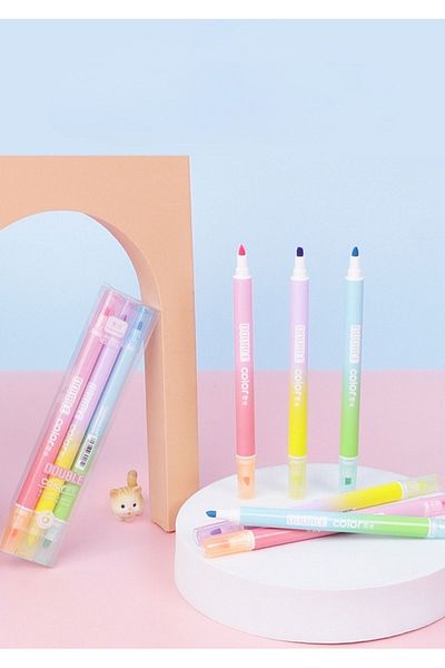 Bold Grup Double Color 6 Color Highlighter Set