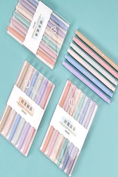 Bold Grup 6-Piece Pastel Color Double-Ended Highlighter Set
