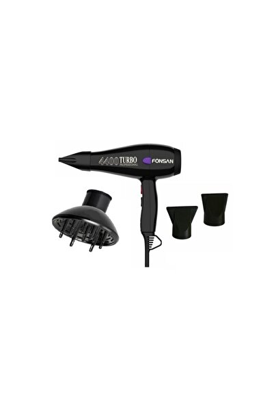 Fönsan 4400 Kuaför Tipi Profesyonel Fön Saç Kurutma Makinesi+fön Başlıkları+ısı Ayarlı Difüzör (2600w)