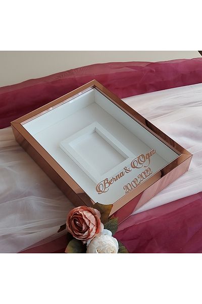 Verda Çerçeve 30x40 Cm Rose Plexi Covered Photo Area Model Design Rose Box Memory Frame!Mirror Frame!