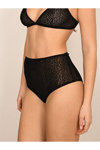 BICCA Seria Serenity Chiloți sexy cu talie înaltă, fără urme, cu imprimeu leopard, hipster, transparenti, negri