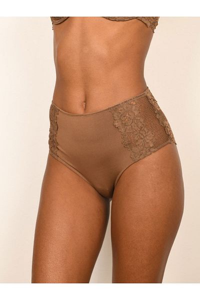 BICCA Elysia Series High Waist Lace Non-Marking Lace Detailed Hipster Cut Panties Brown