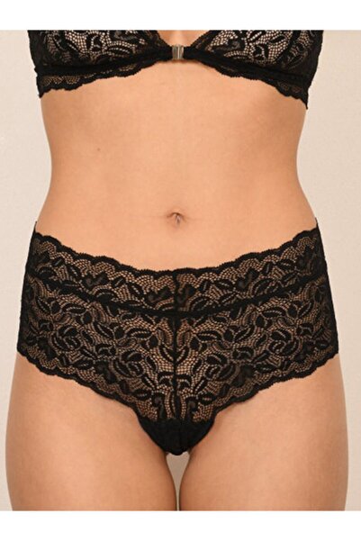 BICCA Σειρά Whitney Ψηλόμεση δαντέλα εσώρουχα χωρίς ίχνη Βραζιλιάνικη δαντέλα με λεπτομέρειες σέξι μαύρο εσώρουχο