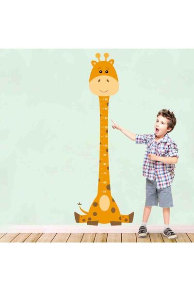 Kt Grup Slatka žirafa koja sedi, zidna nalepnica za merenje visine