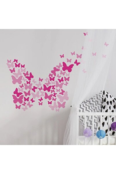 Kt Grup 75 قطعة من ملصقات الحائط على شكل فراشات مقاس 3-4-5 سم مع خيارات الألوان