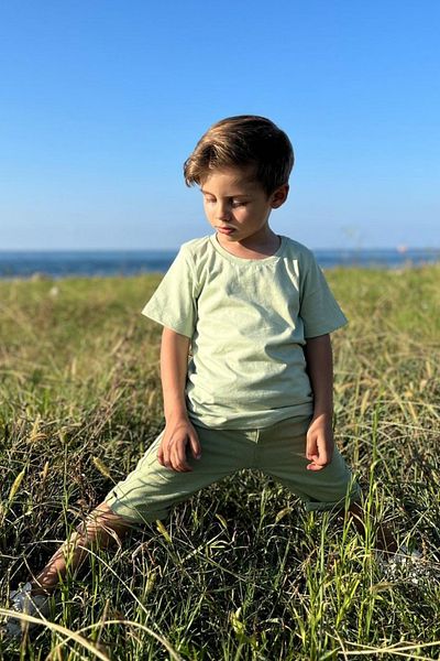 Pollito Παιδικό T-shirt Aqua Green Crew Neck Basic 100% βαμβάκι